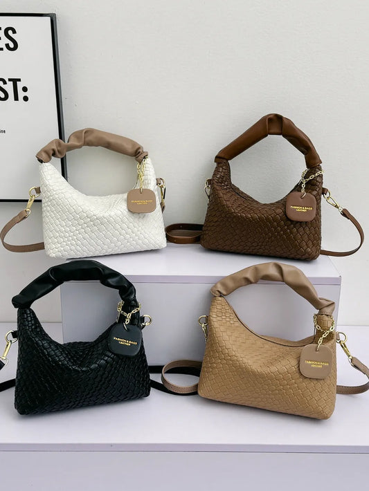 PU Leather Woven Crossbody Bag - LaTezza Online Shop