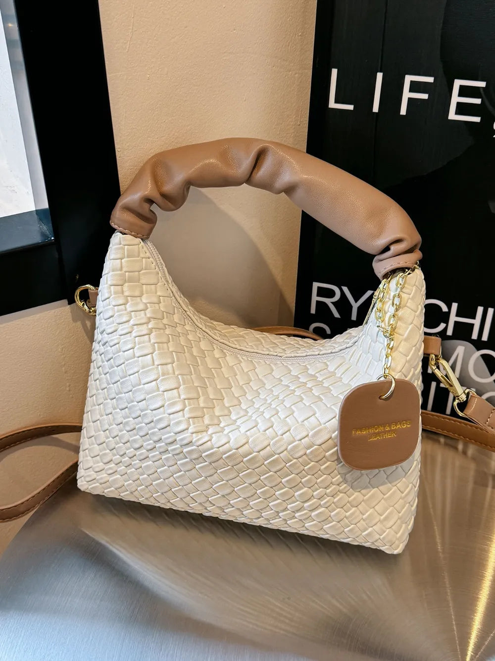 PU Leather Woven Crossbody Bag - LaTezza Online Shop