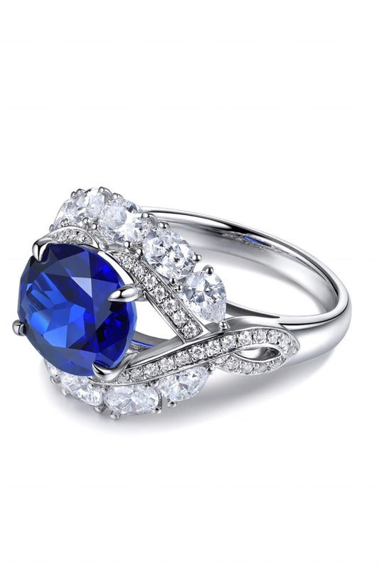 5 Carat Lab-Grown Sapphire Platinum-Plated Ring - LaTezza Online Shop