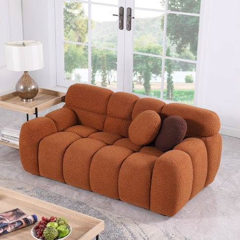 Marshmallow Sofa,boucle Sofa ,2 Seater, LIGHT BROWN - LaTezza Online Shop