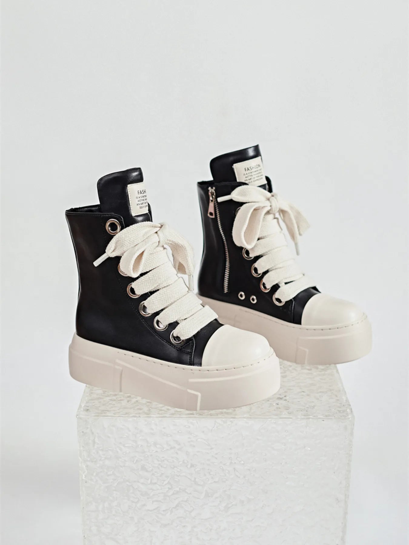 Platform Lace Up Contrast Sneakers - LaTezza Online Shop