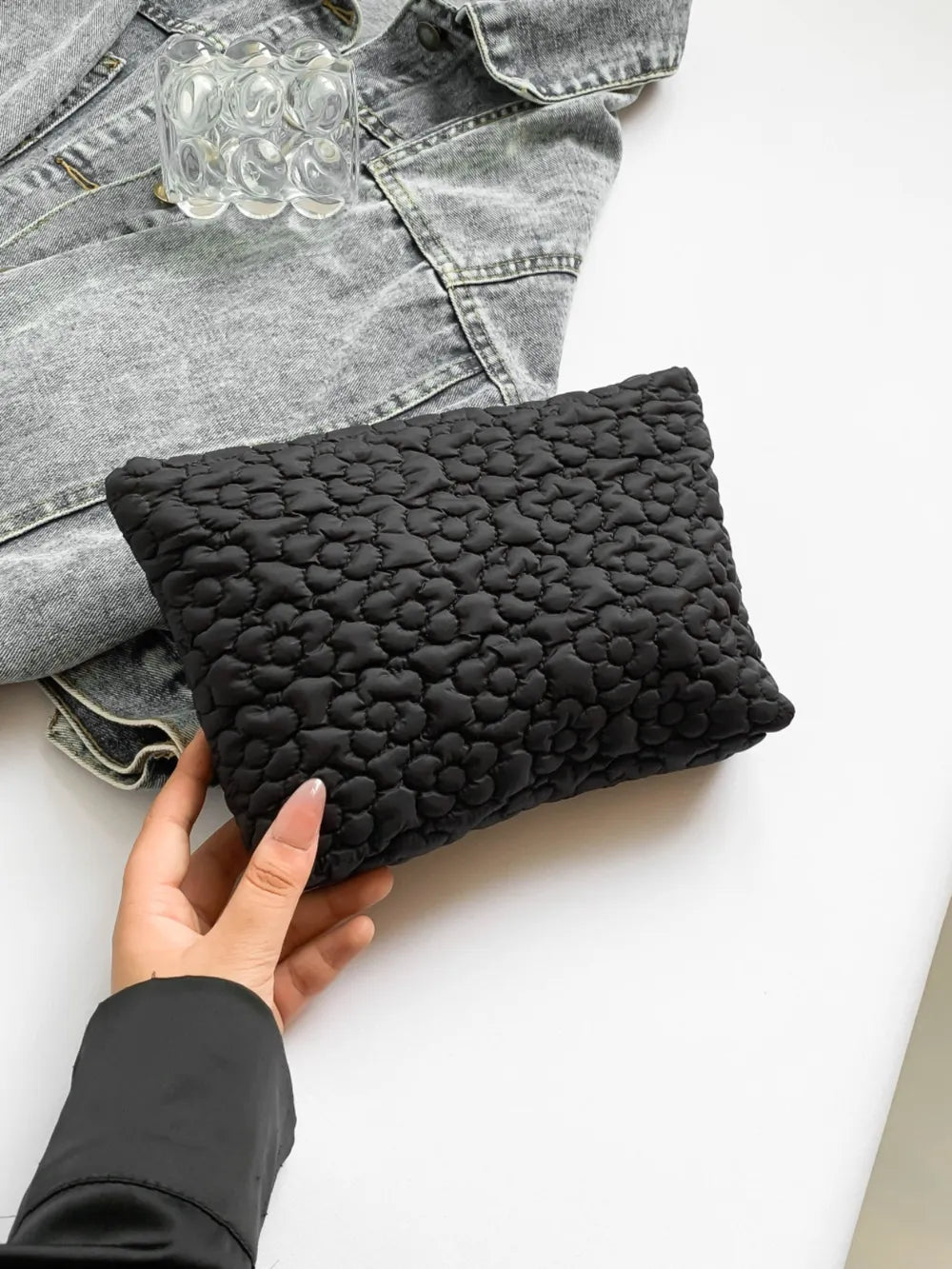Flower Texture Polyester Clutch - LaTezza Online Shop