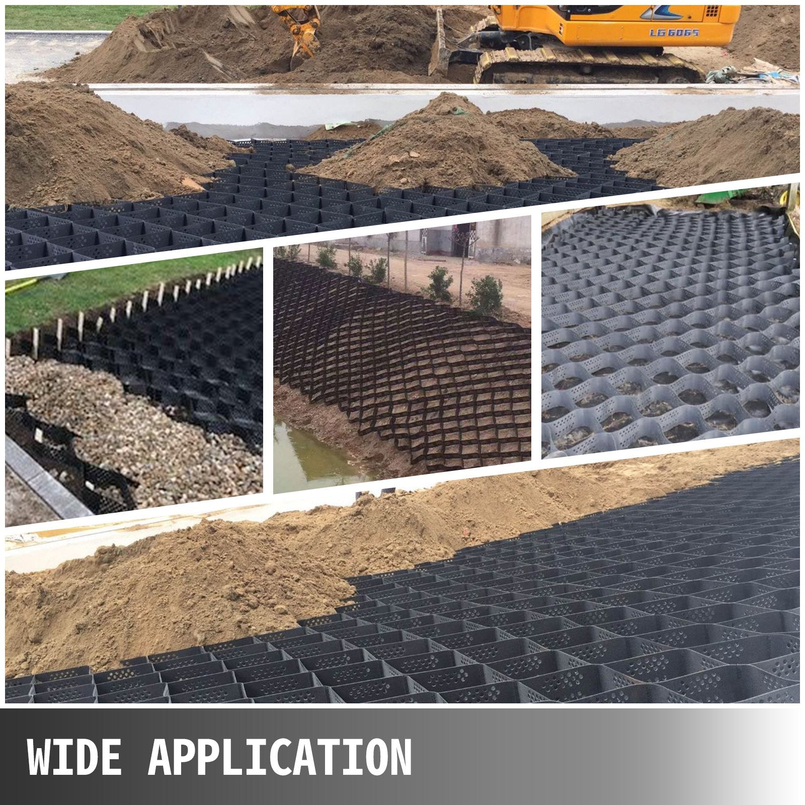 VEVOR Geo Grid Ground Grid 9x17 Ft, Geo Cell Grid 4 Inch Thick, Gravel Grid HDPE Material, Ground Stabilization Grid 1885 LBS Per Sq, Tensile Strength Gravel Ground Grid For Slope Driveways,  - LaTezza Online Shop