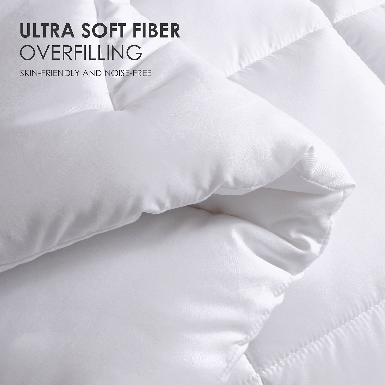 All-polyester Brushed Single Quilt Core Lattice Quilting With Microfiber Filling,  Suitable For All Seasons, Down Quilt Alternative, Breathable And Warm,  White Plaid, OKO-100 Certified, CPC  - LaTezza Online Shop