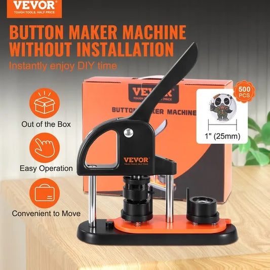 Button Maker Machine, 0.98 Inch 25mm Pin Maker With 500pcs Button Parts - LaTezza Online Shop