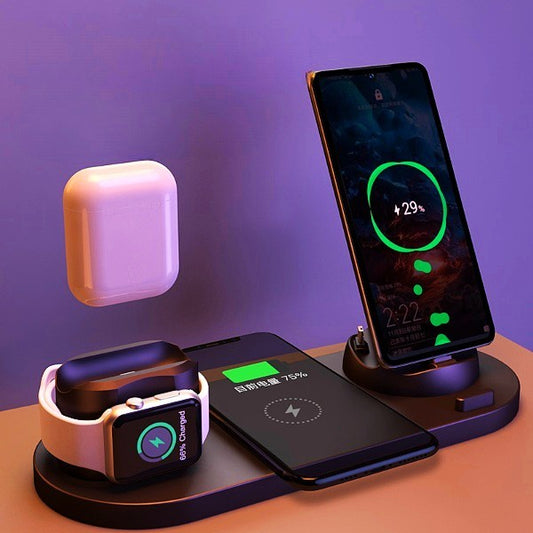 Wireless Charger For IPhone Fast Charger For Phone Watch 6 In 1 Charging Dock Station 