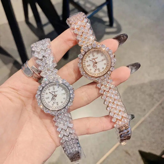 janekelly AAA Zircon Elements Leaf Austrian Crystal Bracelet Watch 