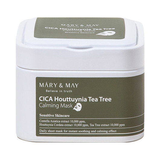 [MARY & MAY] CICA Houttuynia Tea Tree Calming Mask Sheets 30 Sheets - LaTezza Online Shop