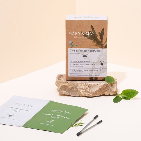 [MARY & MAY] Daily Safe Black Head Clear Nose Mask [Step1 3.5g+Step2 3.5g] X 10pcs - LaTezza Online Shop