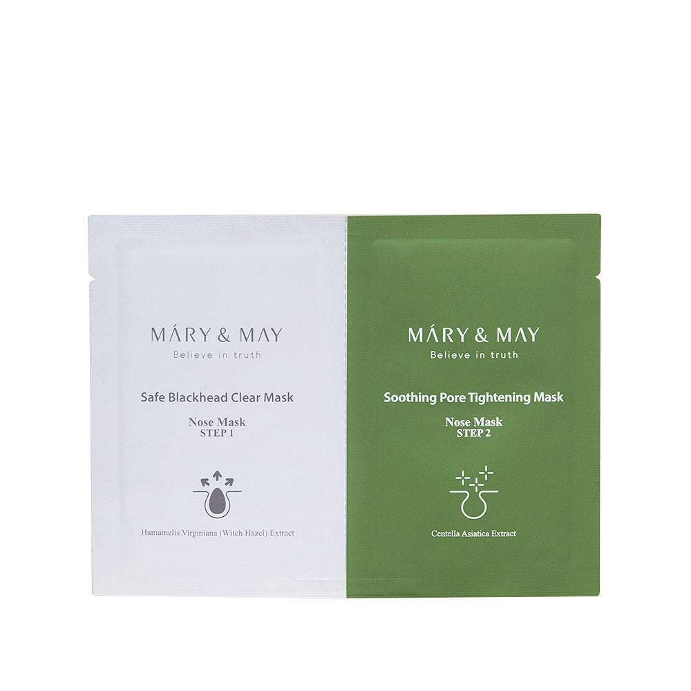 [MARY & MAY] Daily Safe Black Head Clear Nose Mask [Step1 3.5g+Step2 3.5g] X 10pcs - LaTezza Online Shop