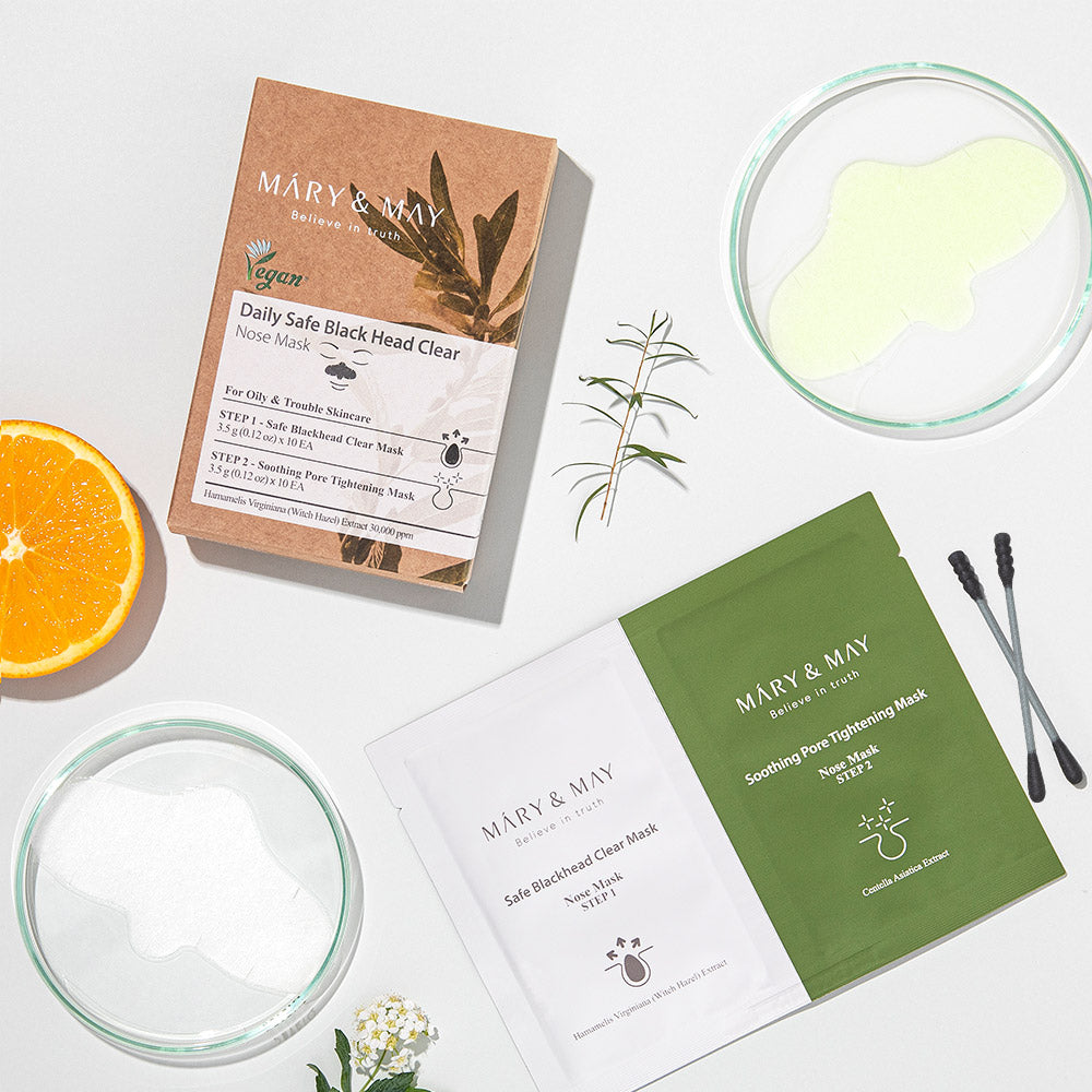 [MARY & MAY] Daily Safe Black Head Clear Nose Mask [Step1 3.5g+Step2 3.5g] X 10pcs - LaTezza Online Shop