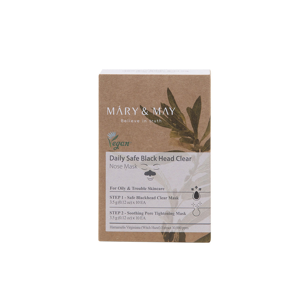 [MARY & MAY] Daily Safe Black Head Clear Nose Mask [Step1 3.5g+Step2 3.5g] X 10pcs - LaTezza Online Shop