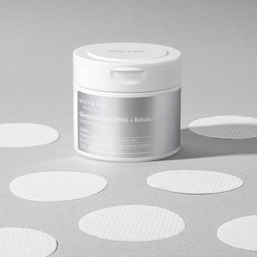 [MARY & MAY] Gluconolactone (PHA)+Betula Alba Juice Cleansing Pad 270ml (70 Pads) - LaTezza Online Shop