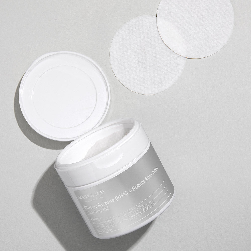 [MARY & MAY] Gluconolactone (PHA)+Betula Alba Juice Cleansing Pad 270ml (70 Pads) - LaTezza Online Shop