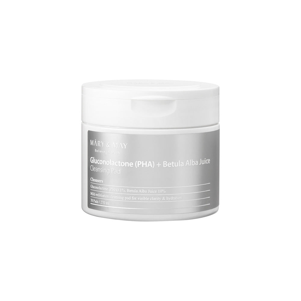[MARY & MAY] Gluconolactone (PHA)+Betula Alba Juice Cleansing Pad 270ml (70 Pads) - LaTezza Online Shop