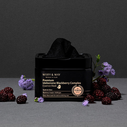 [MARY & MAY] Premium Idebenone Blackberry Complex Essence Mask 250g (20ea) 