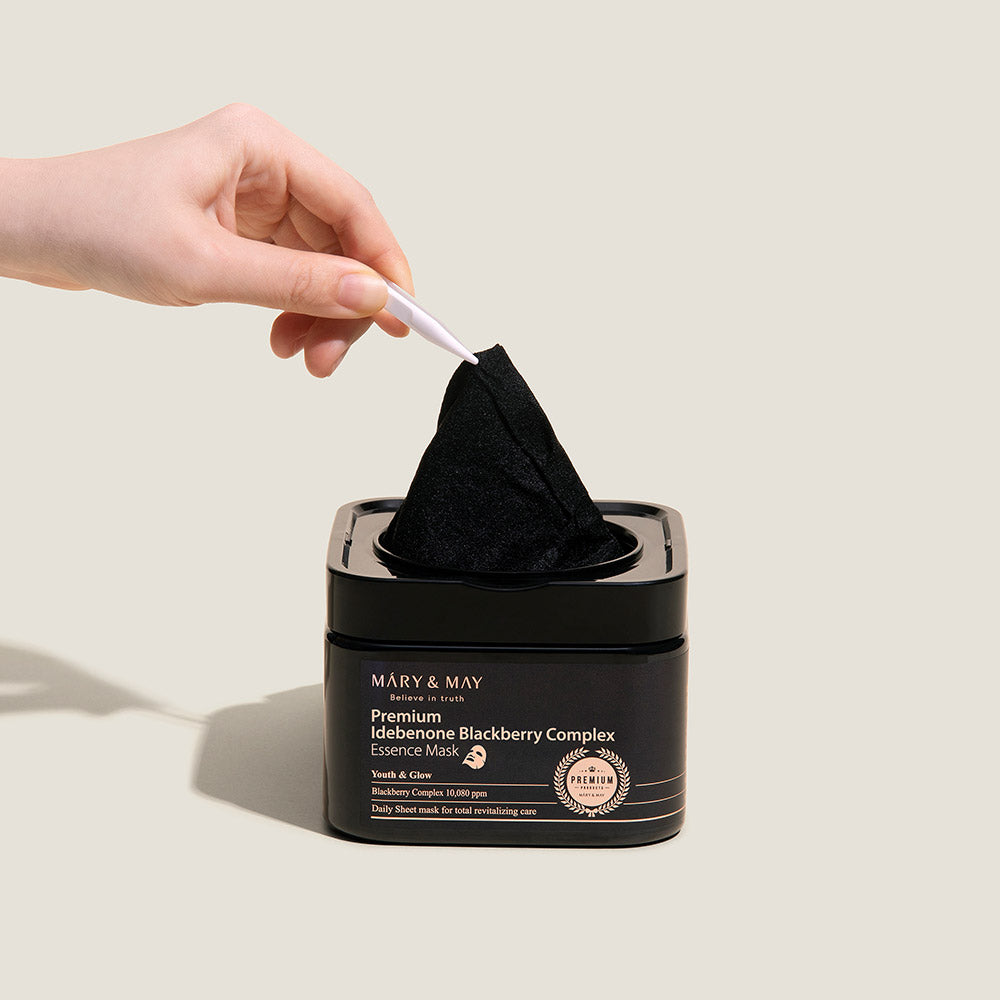 [MARY & MAY] Premium Idebenone Blackberry Complex Essence Mask 250g (20ea) 