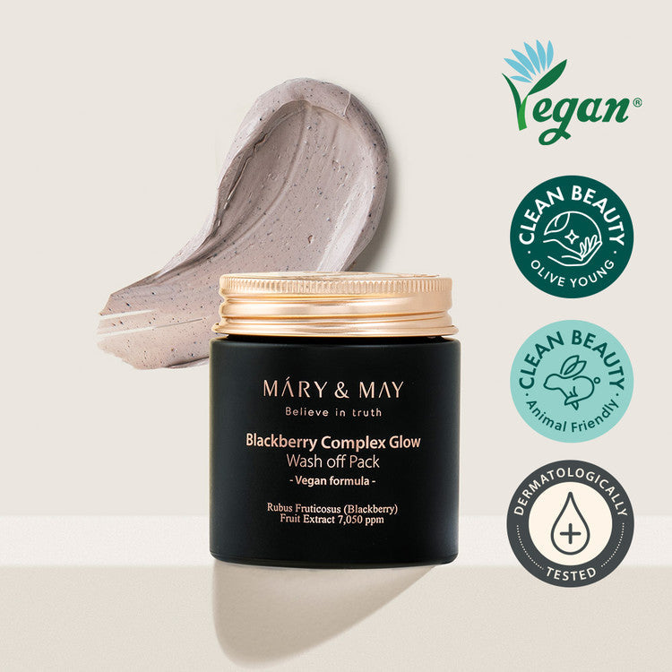 [MARY & MAY] Vegan Blackberry Complex Glow Wash off Pack 125g - LaTezza Online Shop