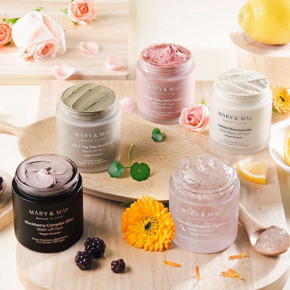 [MARY & MAY] Vegan Blackberry Complex Glow Wash off Pack 125g - LaTezza Online Shop