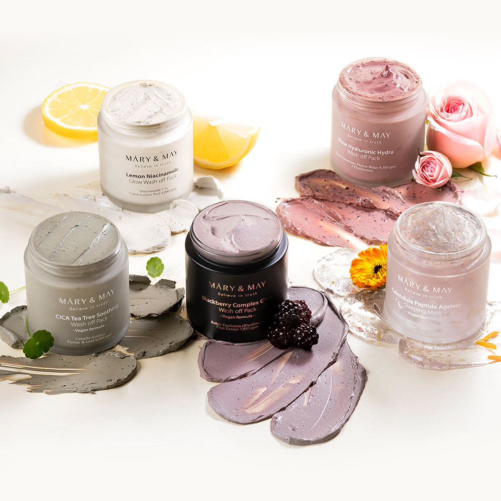 [MARY & MAY] Vegan Blackberry Complex Glow Wash off Pack 125g - LaTezza Online Shop