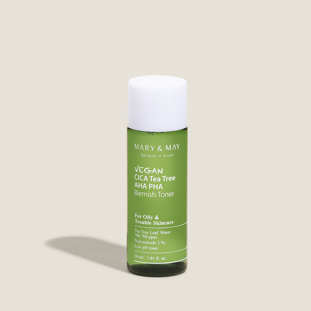 [MARY & MAY] Vegan CICA Tea Tree Toner Special Set (200ml+30ml+Eye cream 12g) 
