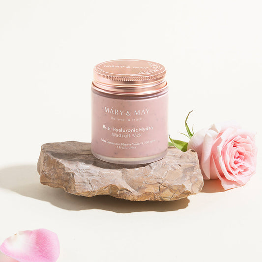 [MARY & MAY] Vegan Rose Hyaluronic Hydra Wash off Pack 125g - LaTezza Online Shop