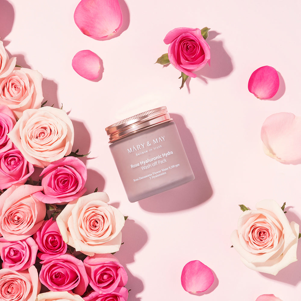 [MARY & MAY] Vegan Rose Hyaluronic Hydra Wash off Pack 125g - LaTezza Online Shop