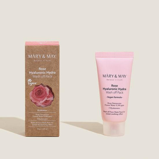 [MARY & MAY] Vegan Rose Hyaluronic Hydra Wash off Pack 30g - LaTezza Online Shop