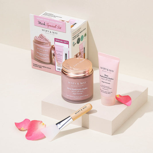[MARY & MAY] Vegan Rose Hyaluronic Mask Set 125g and 30g - LaTezza Online Shop