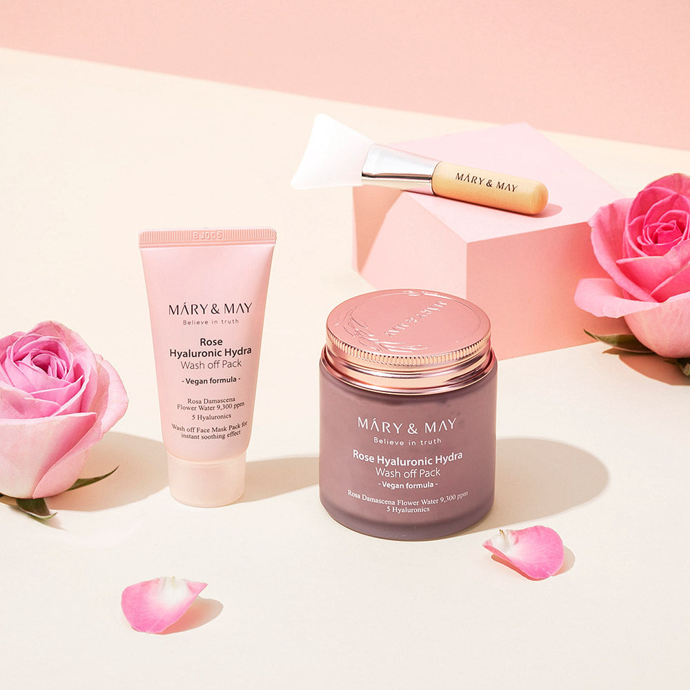 [MARY & MAY] Vegan Rose Hyaluronic Mask Set 125g and 30g - LaTezza Online Shop