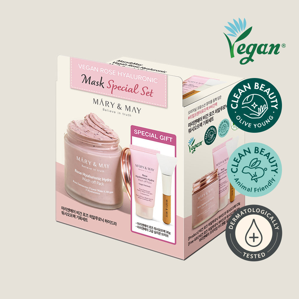 [MARY & MAY] Vegan Rose Hyaluronic Mask Set 125g and 30g - LaTezza Online Shop