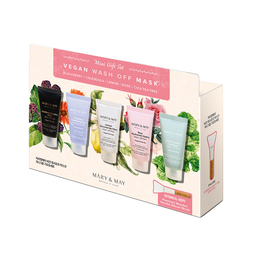 [MARY & MAY] Vegan Wash Off Mask 5 pc Mini Gift Set 30g - LaTezza Online Shop