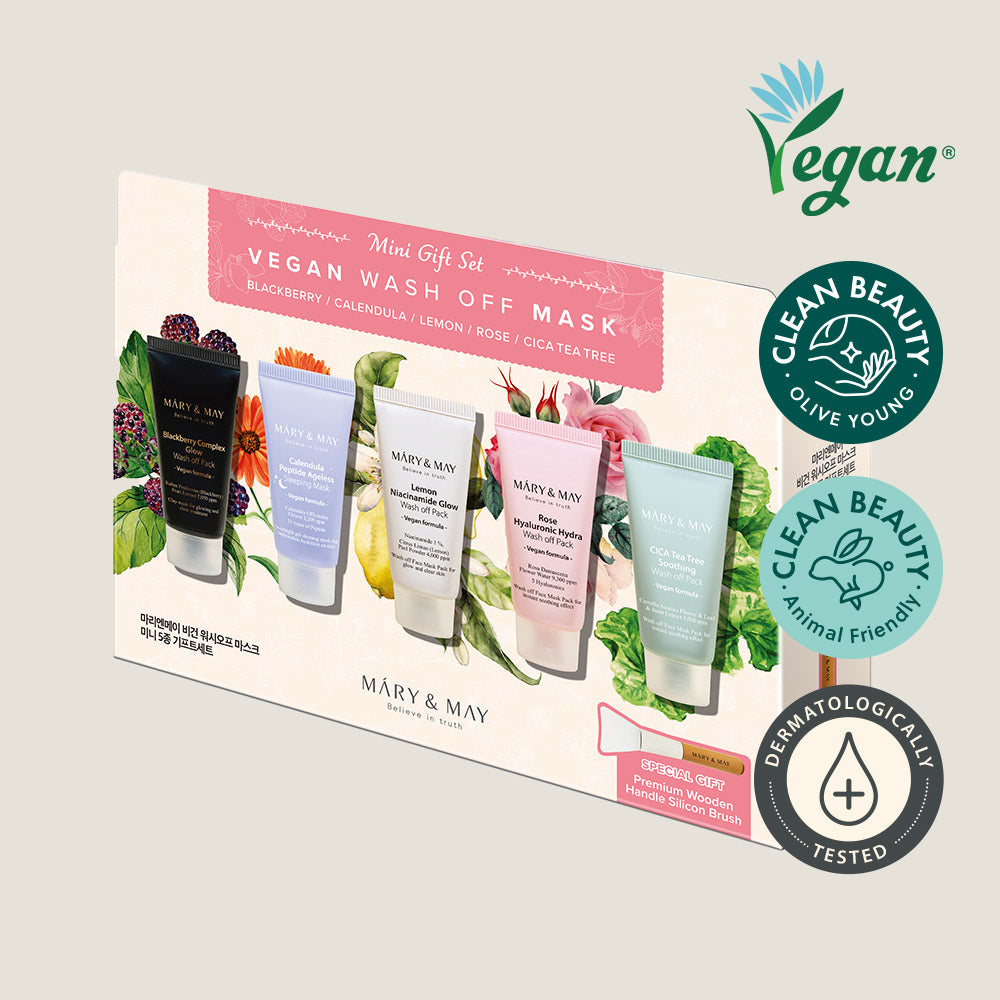 [MARY & MAY] Vegan Wash Off Mask 5 pc Mini Gift Set 30g - LaTezza Online Shop