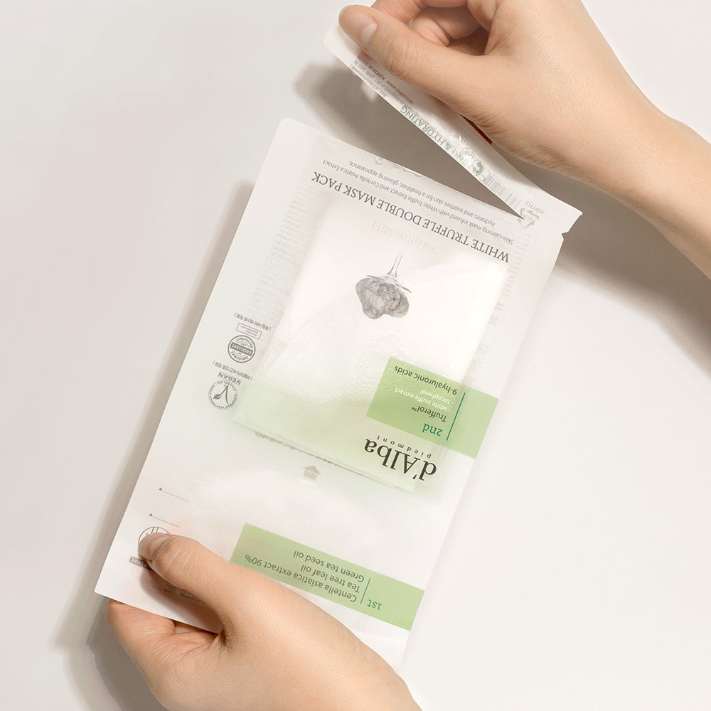 d'Alba White Truffle Double Mask Pack [Calming/Hydrating] 34.5g X 20ea - LaTezza Online Shop