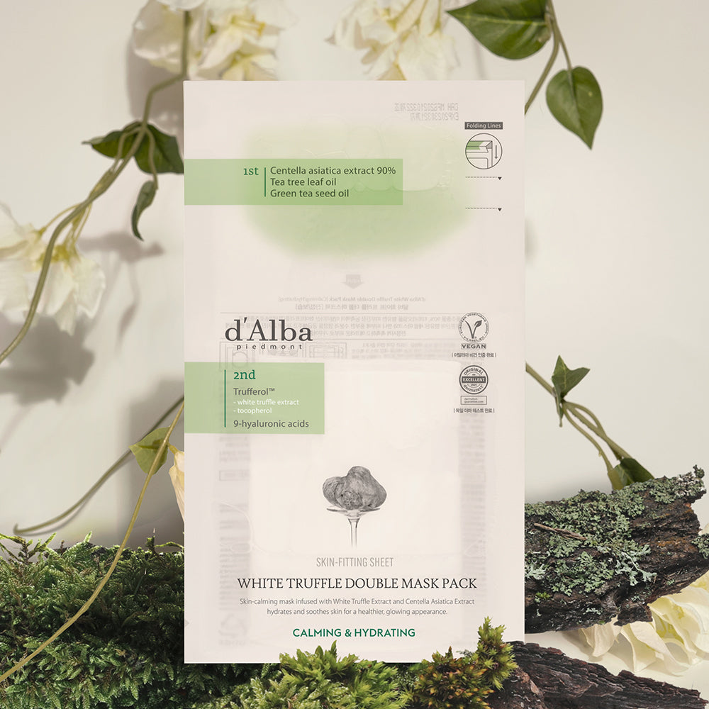 d'Alba White Truffle Double Mask Pack [Calming/Hydrating] 34.5g X 20ea - LaTezza Online Shop