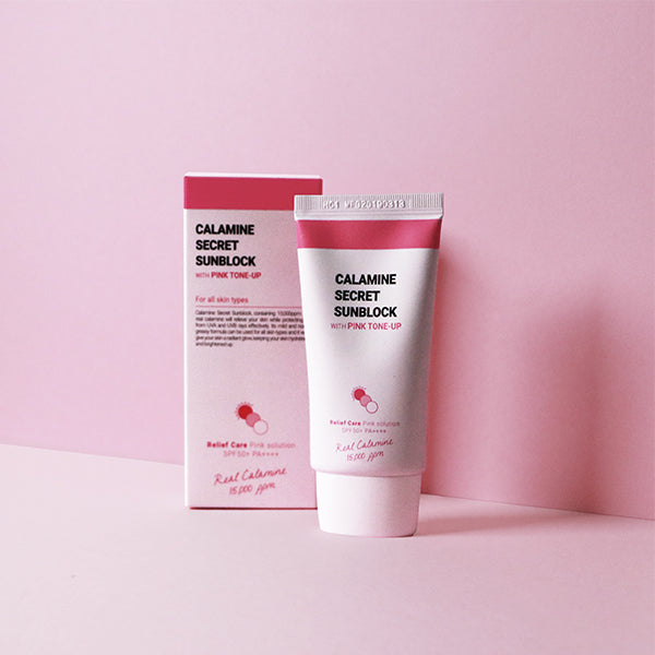K-SECRET Calamine Secret Sunblock With Pink Tone-Up (SPF50+ PA++++) 50ml - LaTezza Online Shop